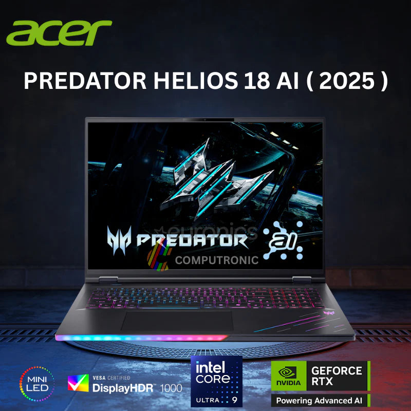 ACER PREDATOR HELIOS 18 AI NH.QVWEM.001 I Intel Ultra 9 275HX, 192GB RAM, 3TB SSD, 18 ACER PREDATOR HELIOS 18 AI NH.QVWEM.001 I Intel Ultra 9 275HX, 192GB RAM, 3TB SSD, 18